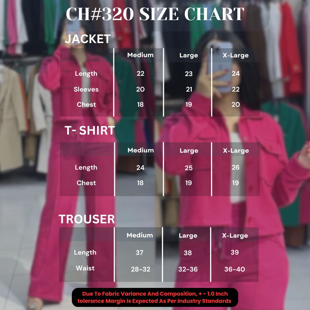 MISWAH 3 PIECES FLEECE WINTER WEAR BUTTON JACKET INNER SHIRT LOOSE TROUSER CH # 320