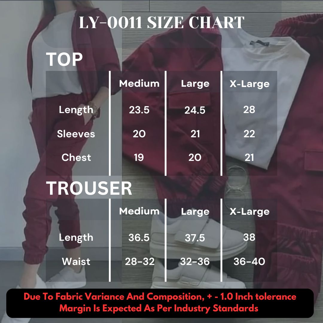 3 Pcs Women  Winter Pocket Style Tracksuit LY-0011