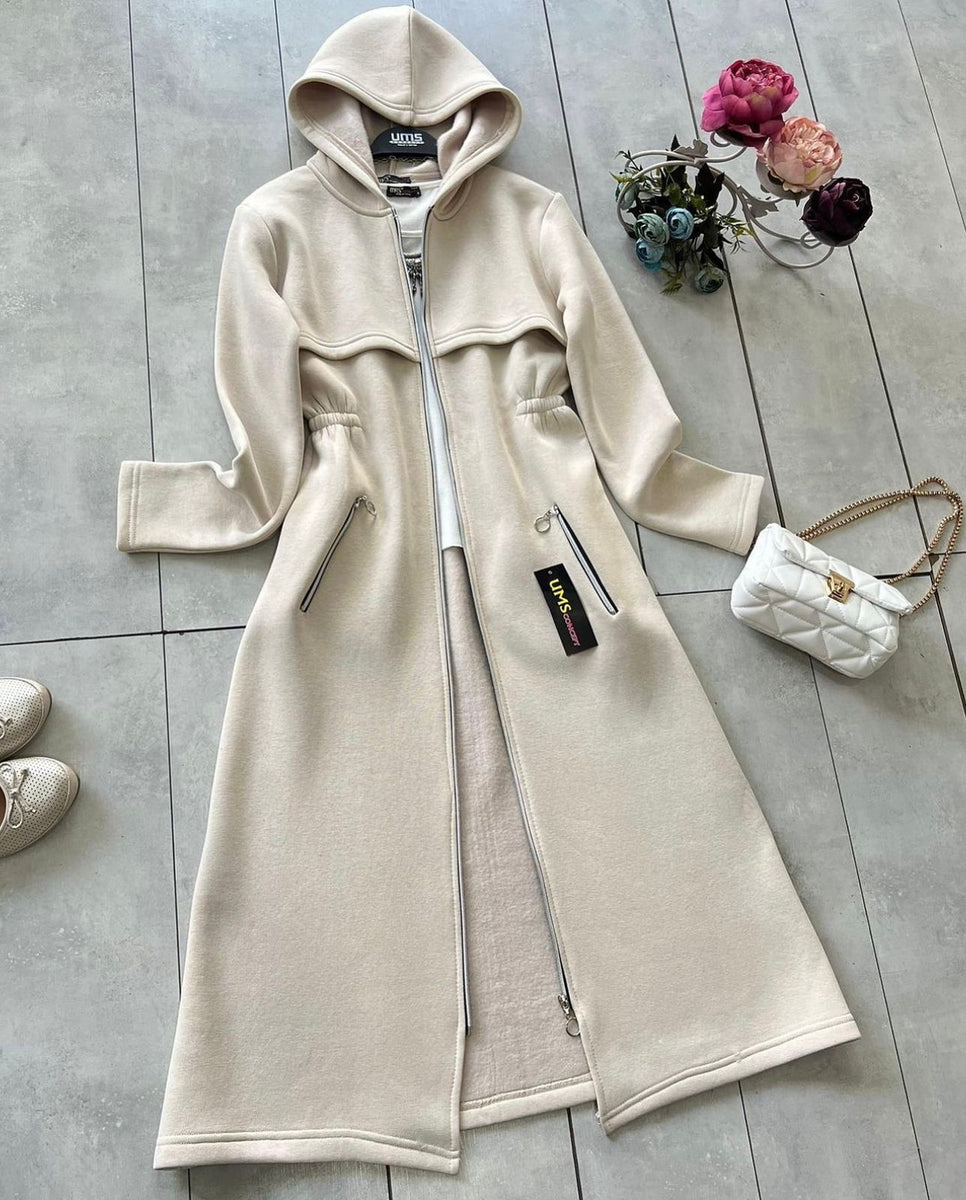 Miswah Oversize Long Hooded Fleece Upper Coat LY-0025