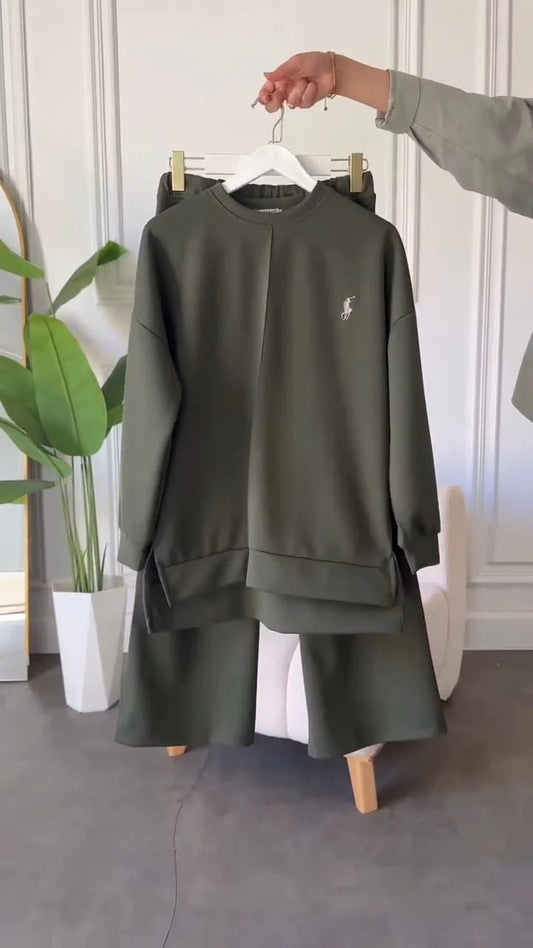 CH 589 Miswah Polo Winter Fleece Co-ord Set