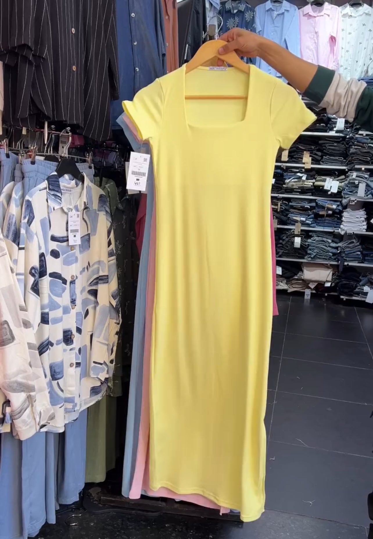 CH -571 Square Neck Style Soft Dress - Miswah