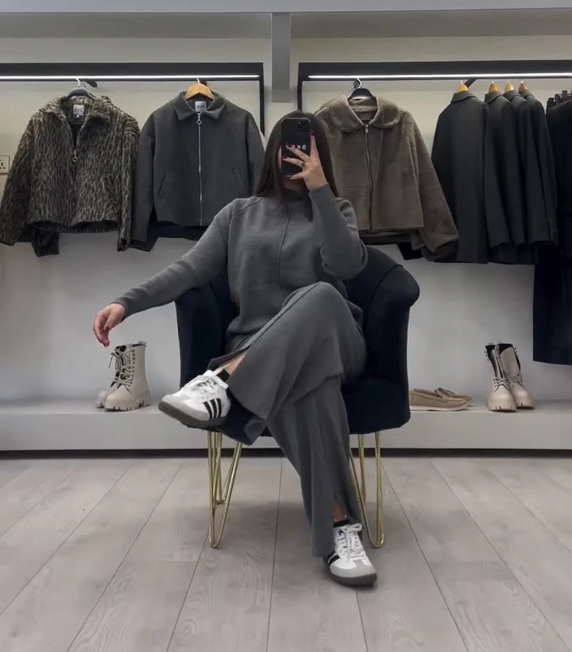 CH 522 Miswah Bootcut Style Fleece Co-ord Set For Winters