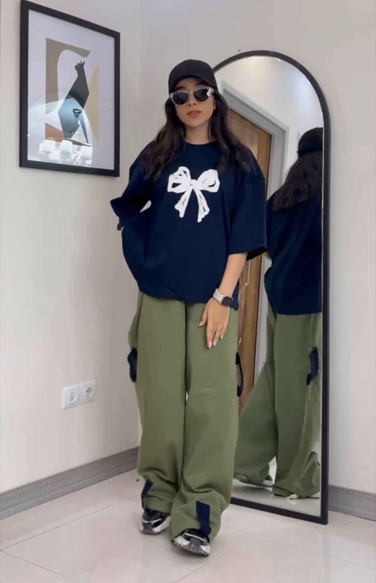 CH-559 Printed Drop-Shoulder Tee Trouser Pant Co Ord Set