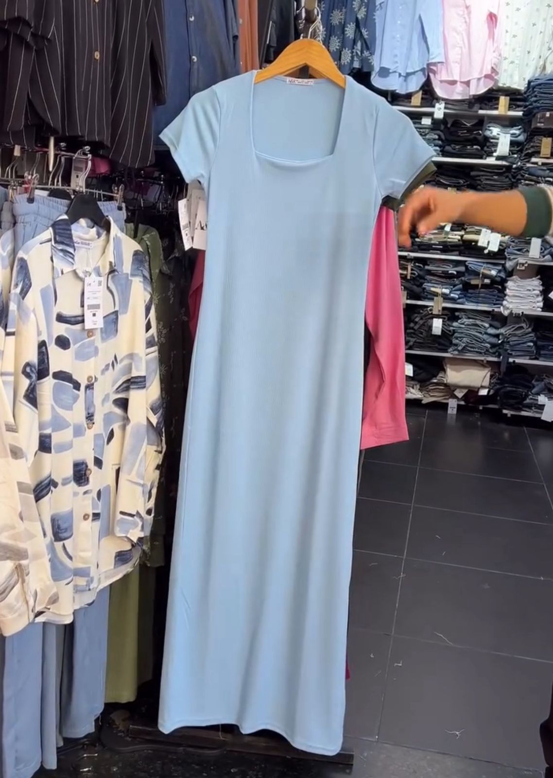 CH -571 Square Neck Style Soft Dress - Miswah