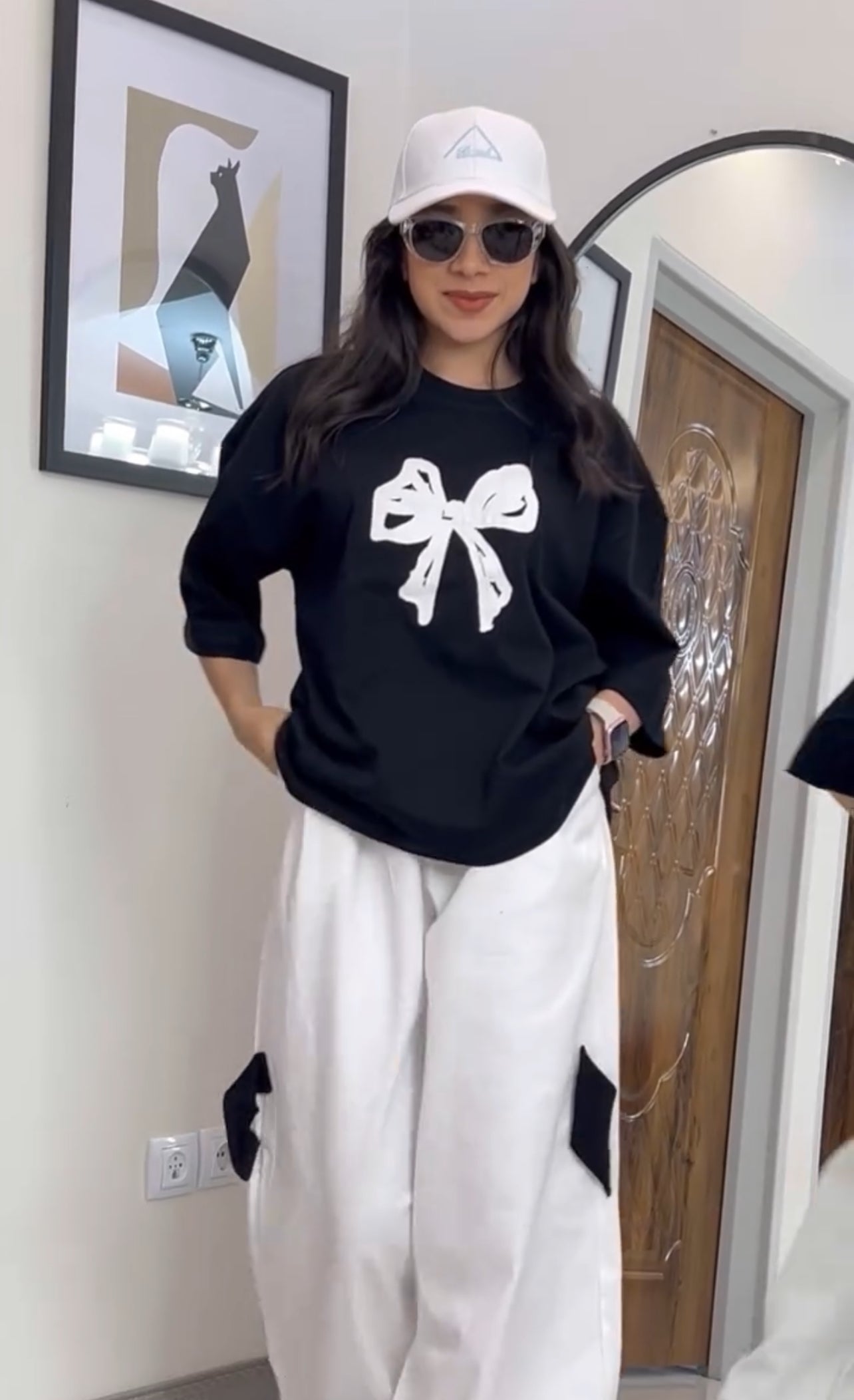 CH-559 Printed Drop-Shoulder Tee Trouser Pant Co Ord Set