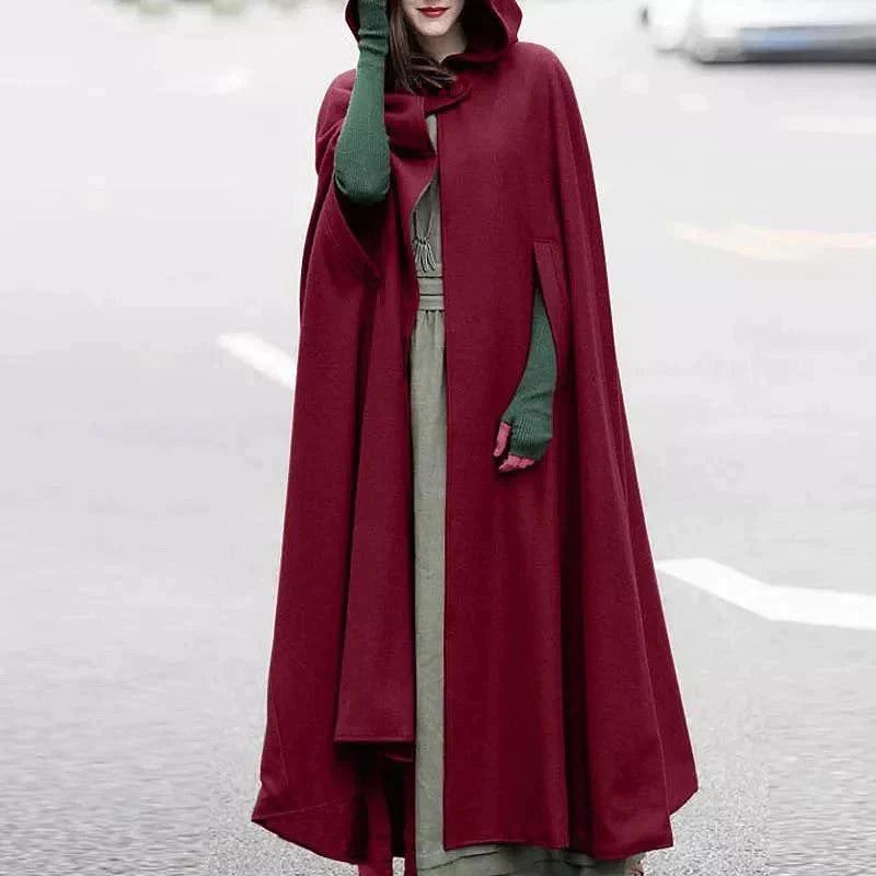 50% OFF Miswah  women's stylish long cape cloak hooded Coat Hoodies Poncho Warm Cosplay Outwear Windbreaker CH-330