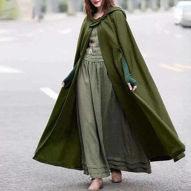 50% OFF Miswah  women's stylish long cape cloak hooded Coat Hoodies Poncho Warm Cosplay Outwear Windbreaker CH-330