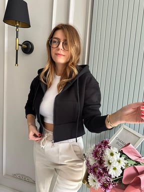 CH # 519 Miswah ZipFit Crop TrimLine Hoodie