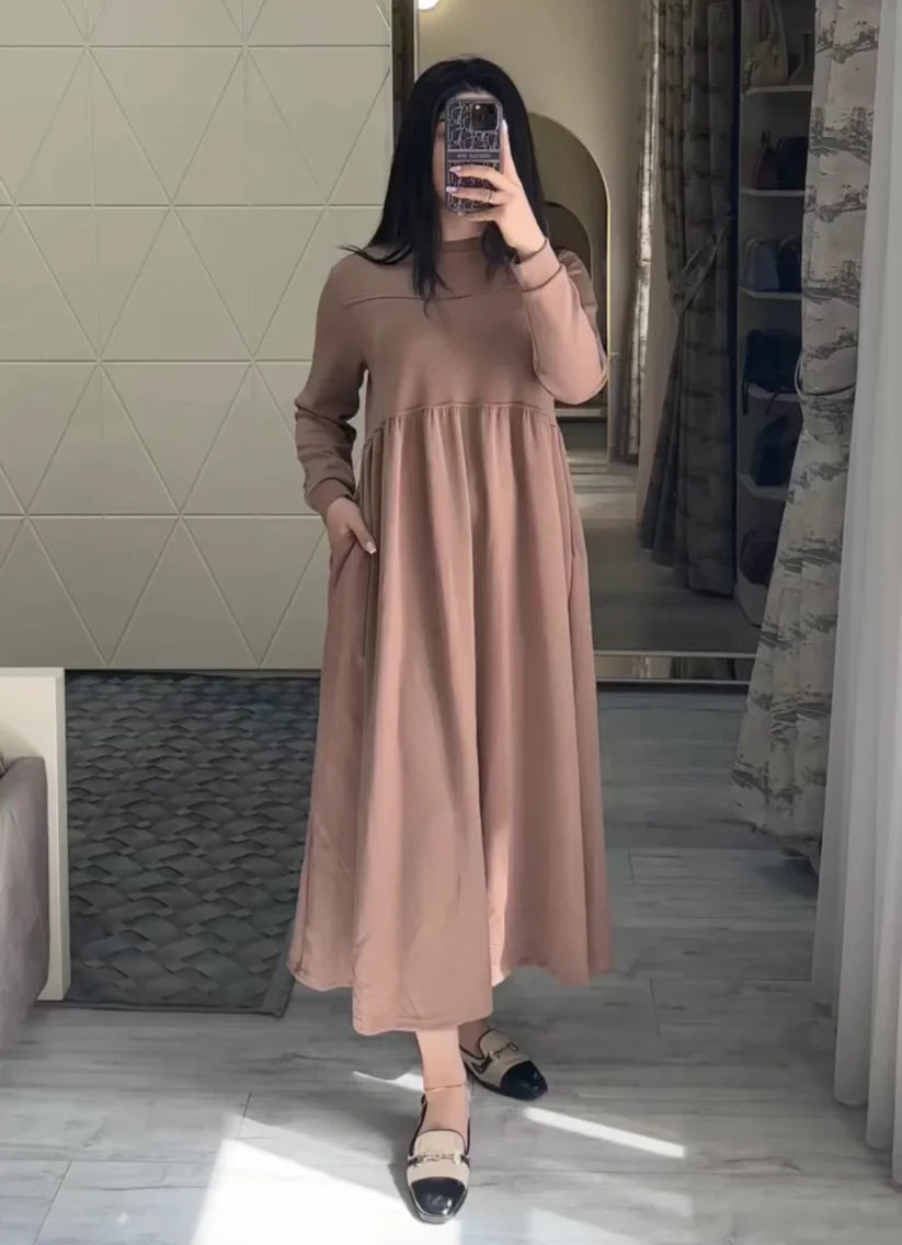 CH 523 Miswah Warm Fleece Long Fallen Top