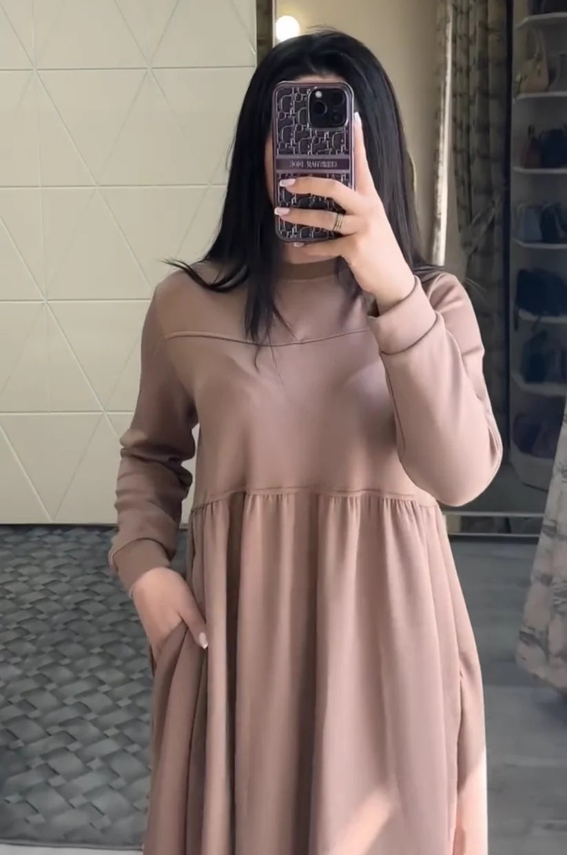 CH 523 Miswah Warm Fleece Long Fallen Top