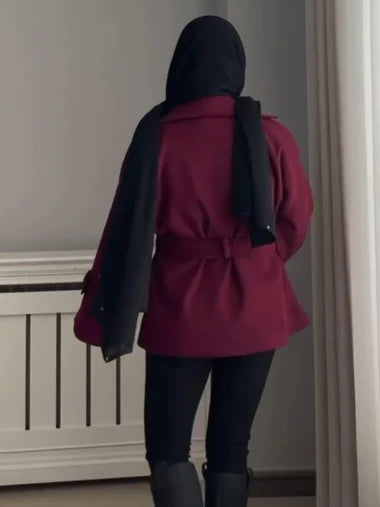 Ch # 506 Miswah Belted Winter Fleece Coat Fit & Hip Coverage