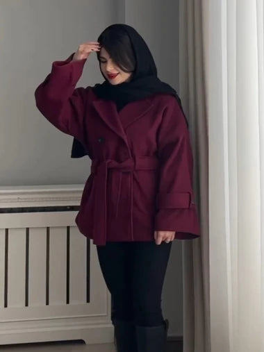 Ch # 506 Miswah Belted Winter Fleece Coat Fit & Hip Coverage