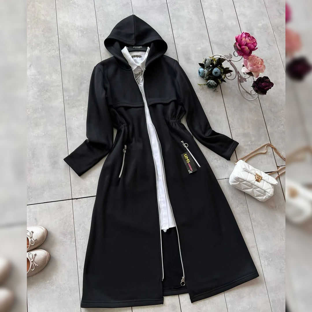 Miswah Oversize Long Hooded Fleece Upper Coat LY-0025