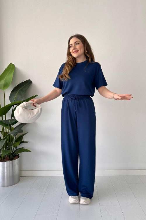 CH 541 Straight Trouser Tee Lounge Wear Set