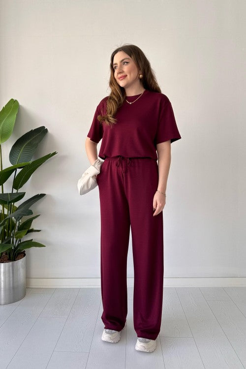 CH 541 Straight Trouser Tee Lounge Wear Set