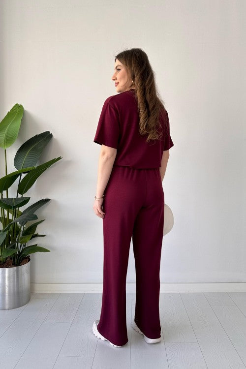 CH 541 Straight Trouser Tee Lounge Wear Set