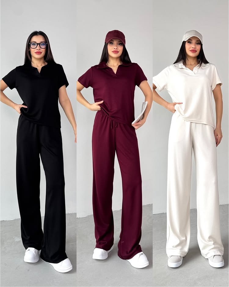 CH # 550 Summer Casual Women's Polo Collar Top & Trouser Set