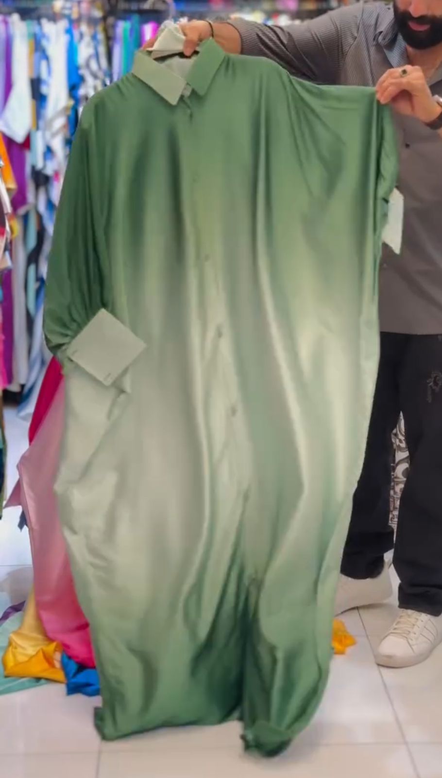 Ch # 532 Miswah Flowy Two-Tone Shaded Long Kaftan