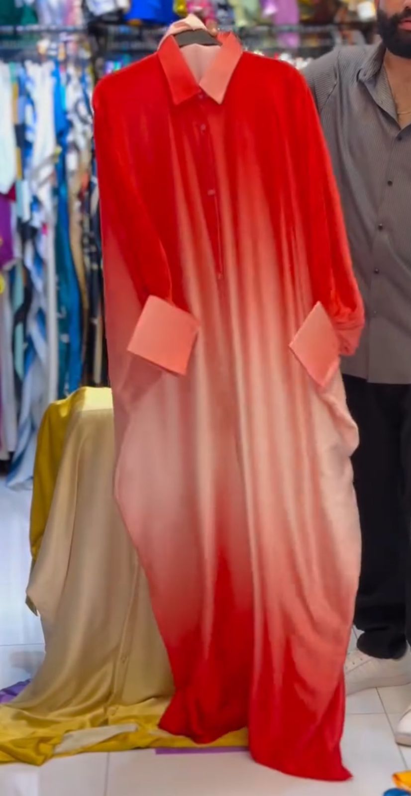 Ch # 532 Miswah Flowy Two-Tone Shaded Long Kaftan