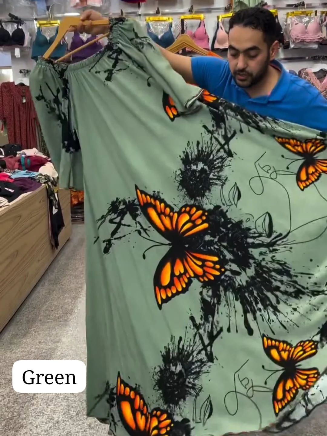 CH 554 Butterfly Printed A-Line Long Frock