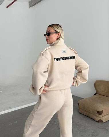 CH - 488 MISWAH Mock Neck Cargo Pocket Winter Fleece Out-Fit