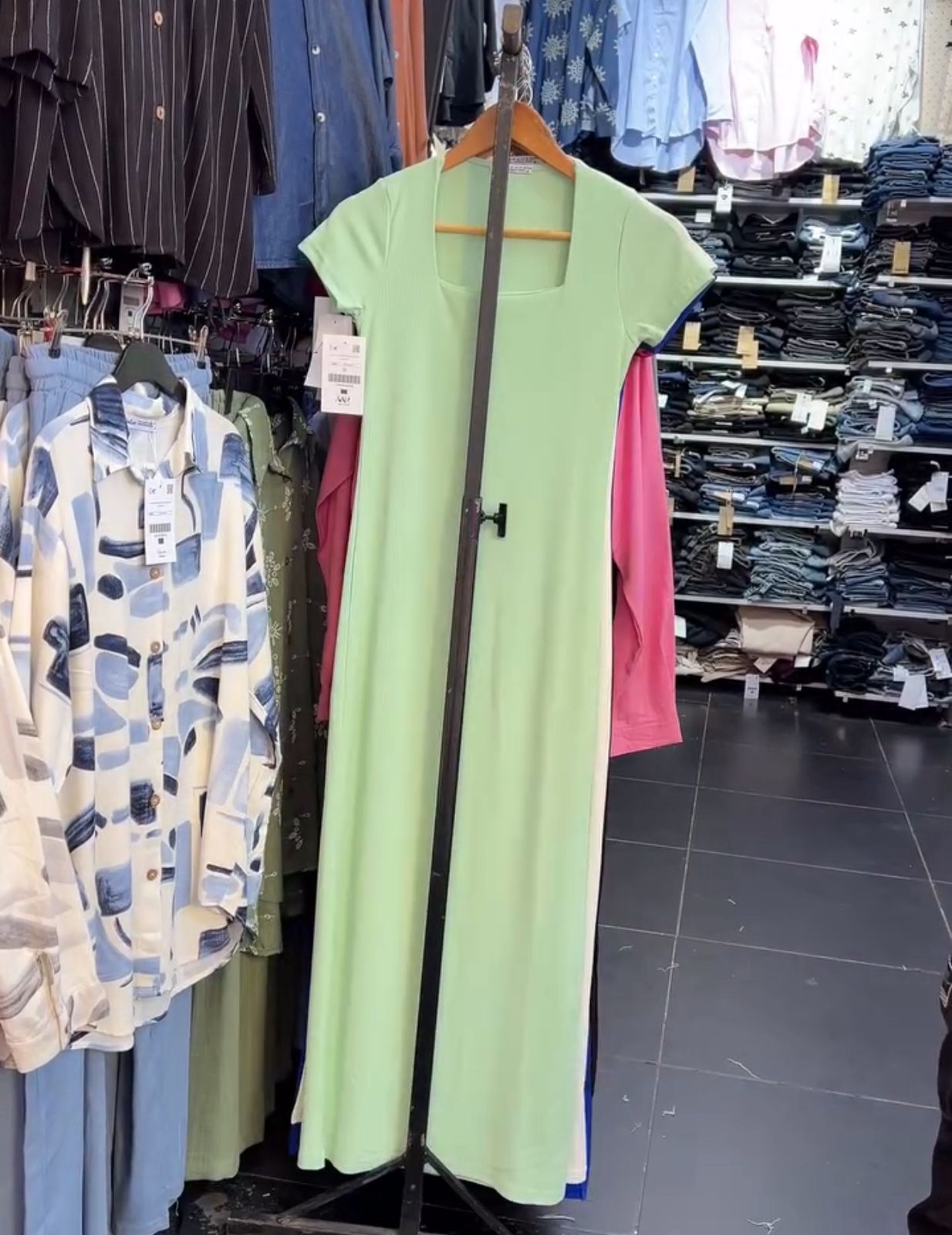 CH -571 Square Neck Style Soft Dress - Miswah