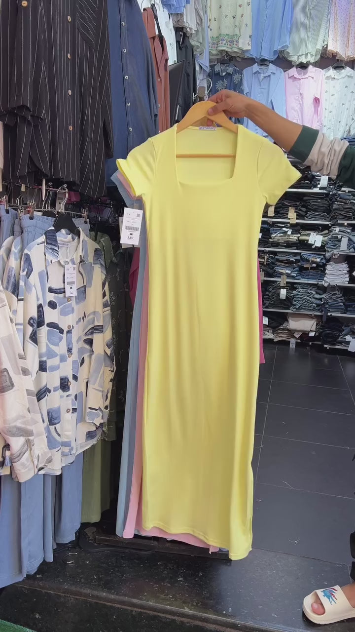 CH -571 Square Neck Style Soft Dress - Miswah