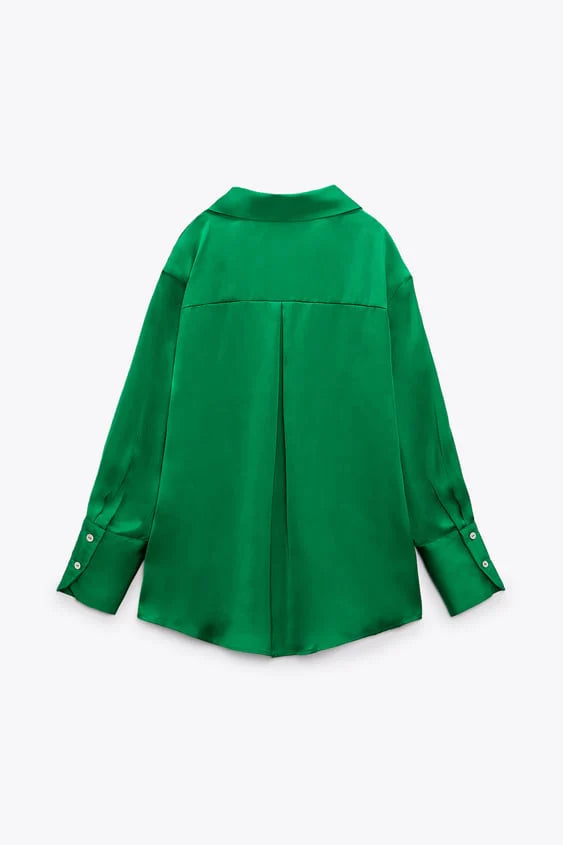 SILK EFFECT FRONT BUTTON FORMAL SHIRT CHKP51