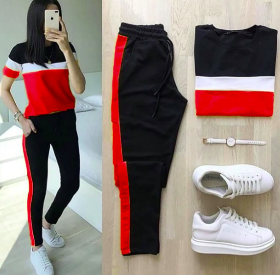 SW#0055 COLOR PANEL SUMMER TRACKSUIT