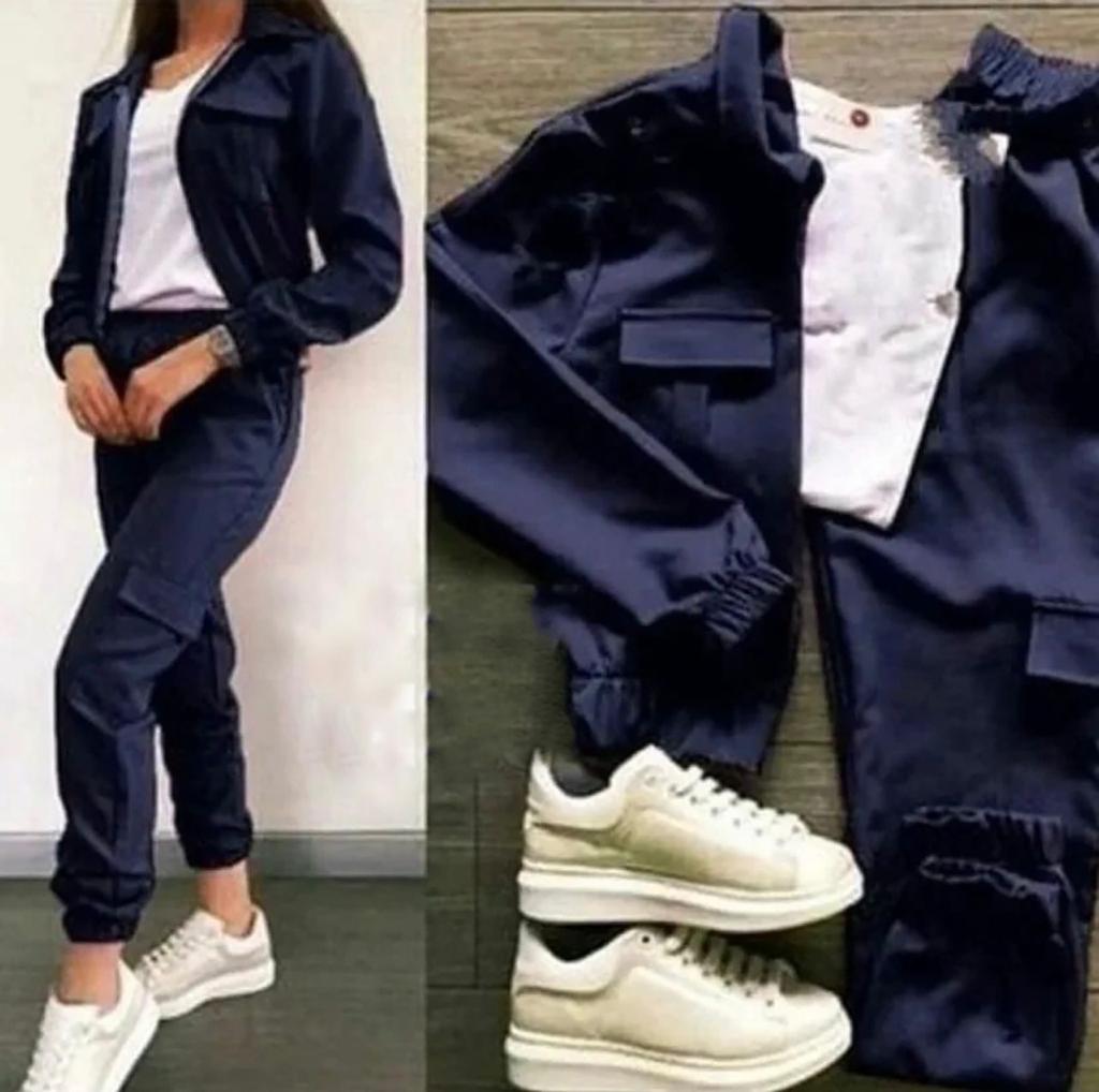 3 Pcs Women  Winter Pocket Style Tracksuit LY-0011