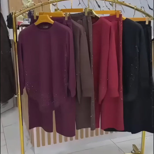 CH 605 - Winter Fleece Crystal Stone Sparkle Outfit - Miswah