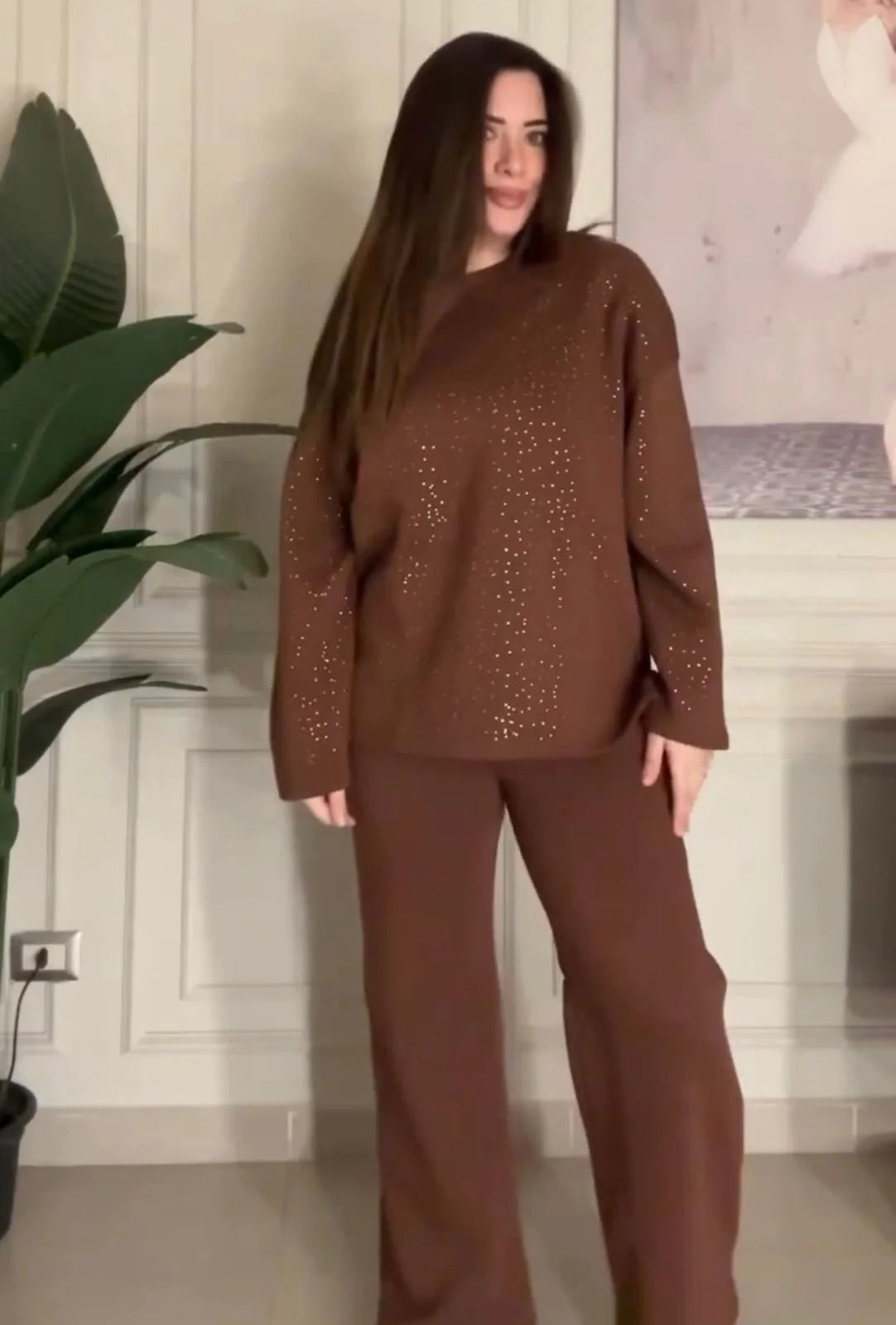 CH 600 - Sparkle Two-Piece Winter Co ord Set - Miswah