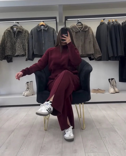 CH 522 Miswah Bootcut Style Fleece Co-ord Set For Winters