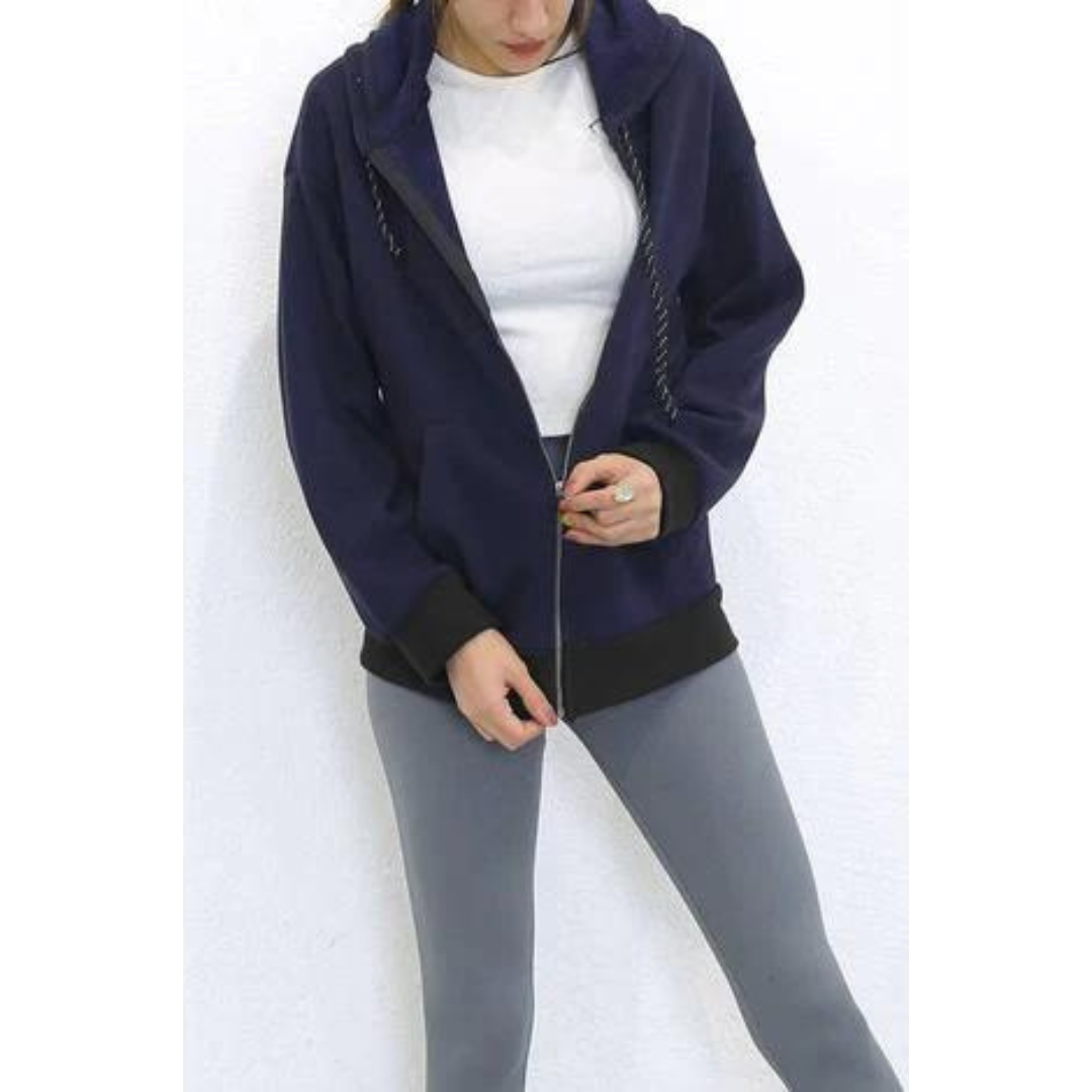 Women's Plain Zipper Hoodie