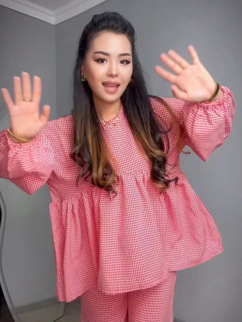 552 Classic Checkered Cotton Co-ord Set