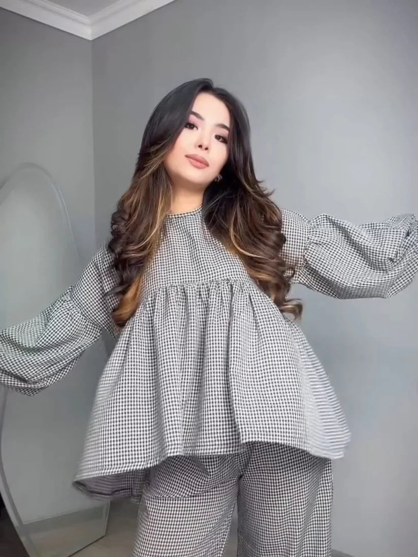 552 Classic Checkered Cotton Co-ord Set