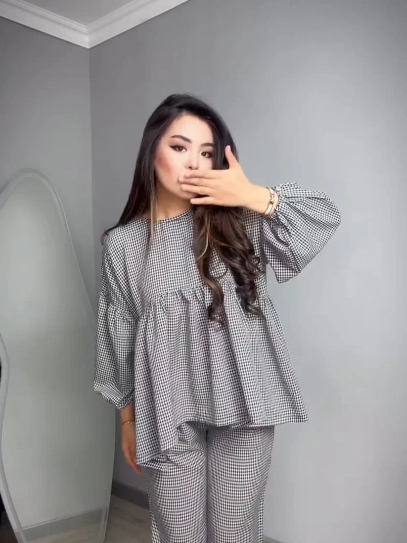 552 Classic Checkered Cotton Co-ord Set