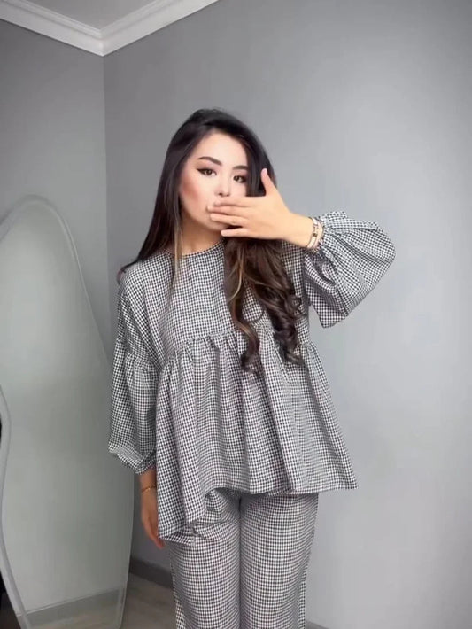 552 Classic Checkered Cotton Co-ord Set