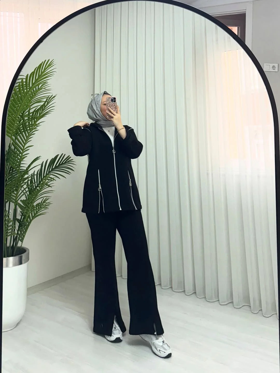 CH 601 - Bootcup Zipper Hooded Style Co-Ord Set - Miswah