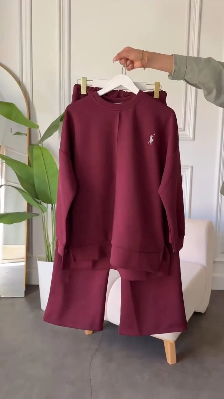 CH 589 Miswah Polo Winter Fleece Co-ord Set