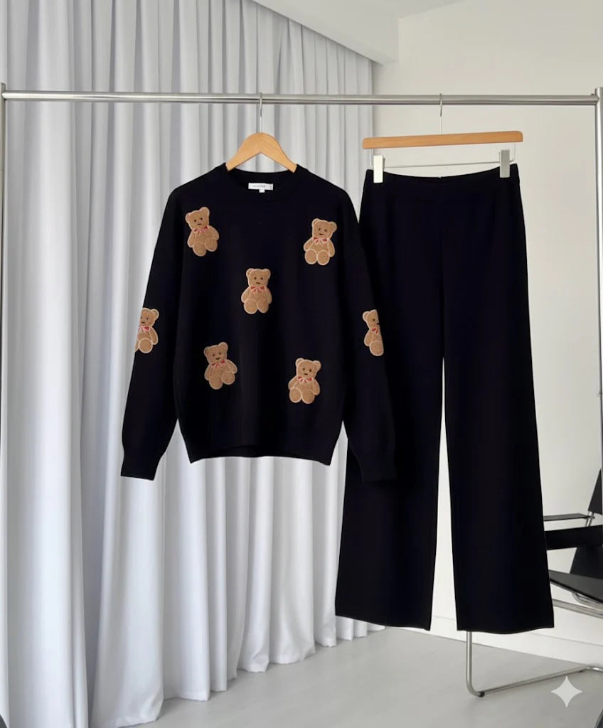CH 586 BearCraze 3D Print Winter Fleece Co-ords Set - Miswah