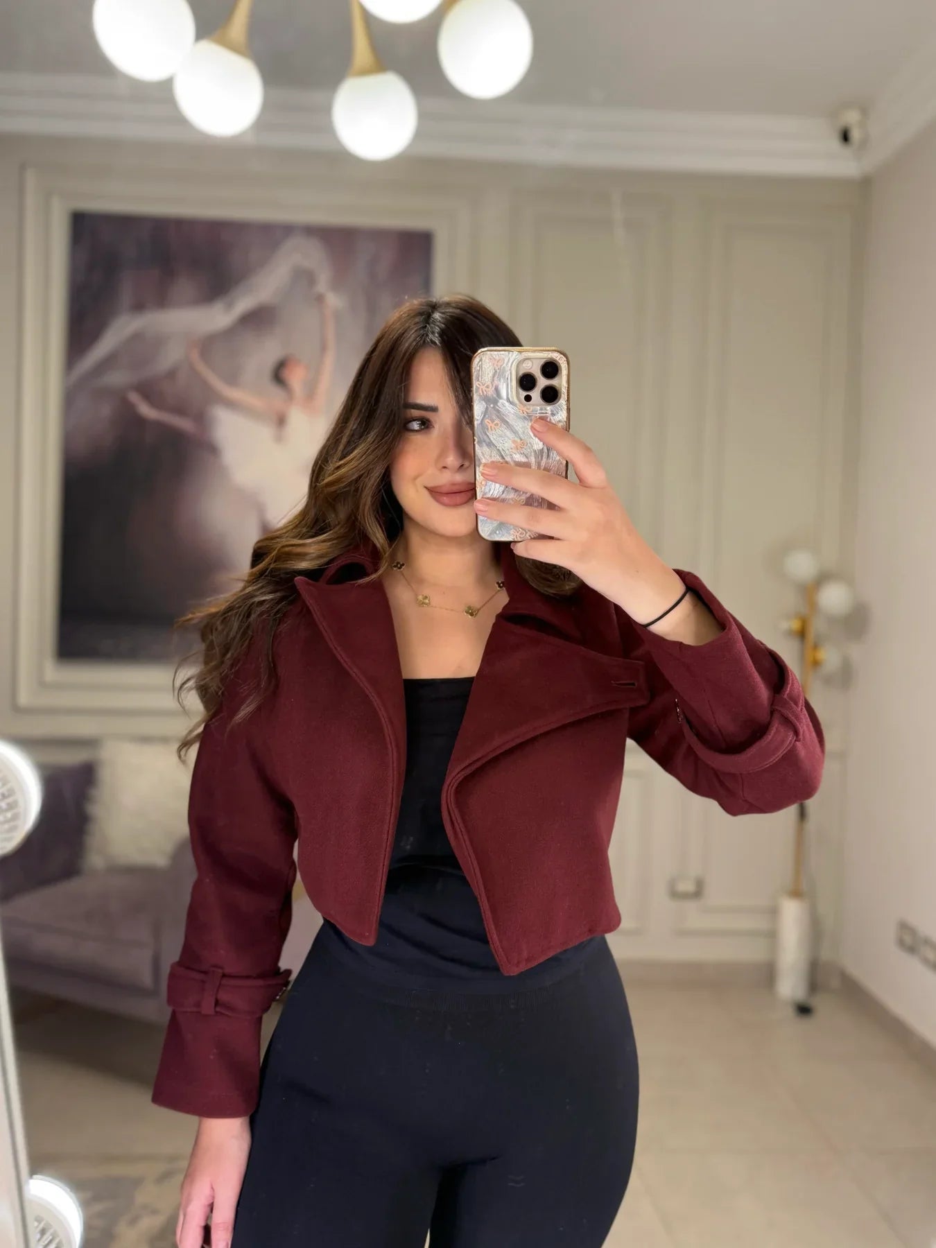 CH - 614  Women’s Stylish Fleece Twin Set – Short Jacket & Inner Outfit - Miswah