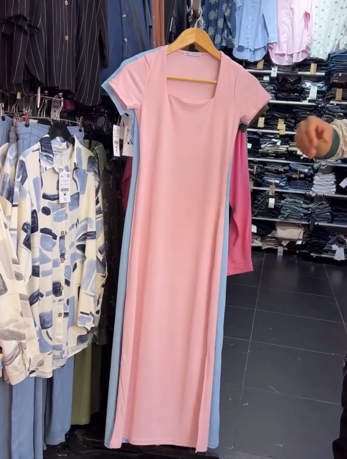 CH -571 Square Neck Style Soft Dress - Miswah