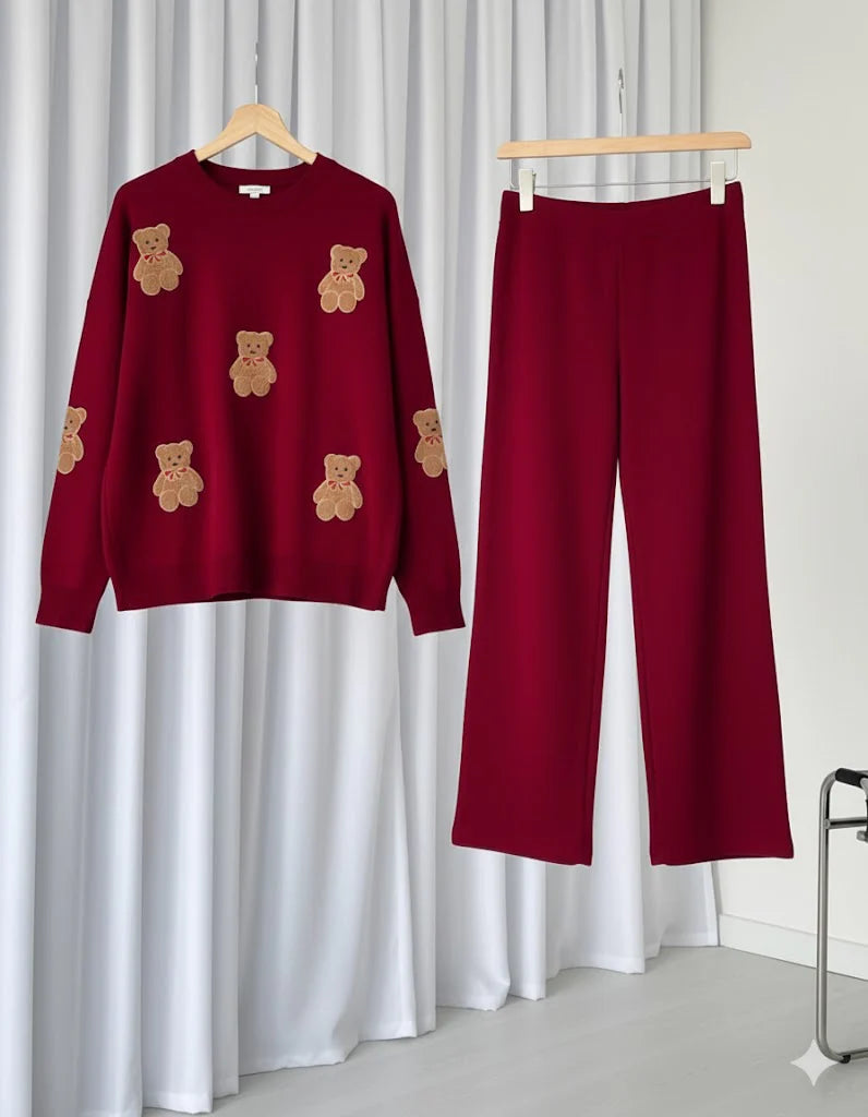 CH 586 BearCraze 3D Print Winter Fleece Co-ords Set - Miswah