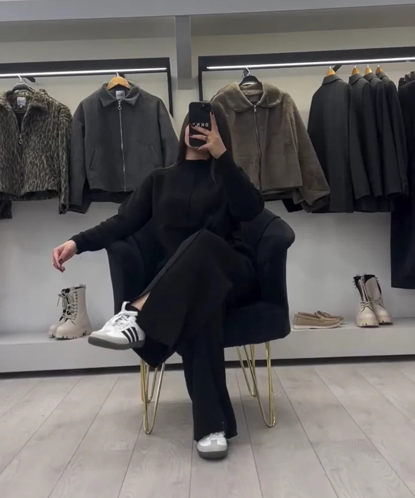 CH 522 Miswah Bootcut Style Fleece Co-ord Set For Winters