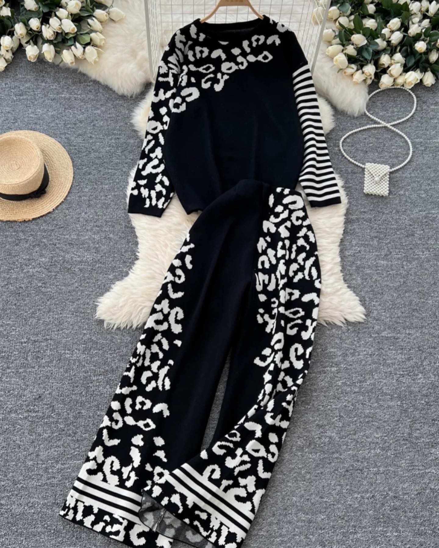 CH-496 Miswah Printed Winter Fleece Co ord set