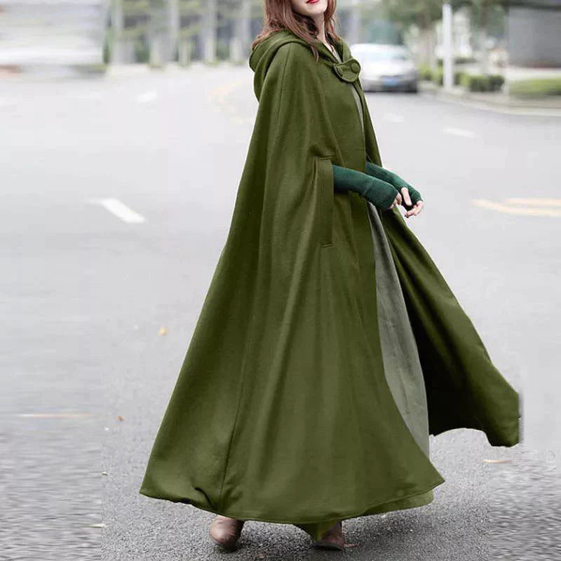 Miswah  women's stylish long cape cloak hooded Coat Hoodies Poncho Warm Cosplay Outwear Windbreaker CH-330