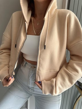 CH # 519 Miswah ZipFit Crop TrimLine Hoodie