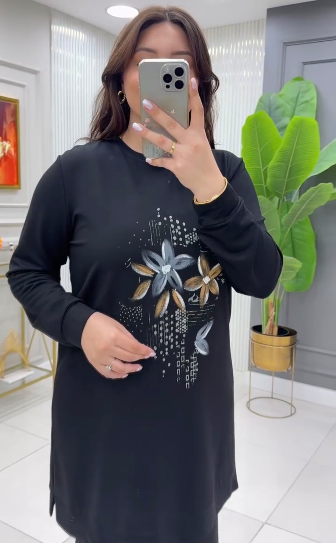 CH 478 Miswah Flowers Printed Fleece Co ord Set