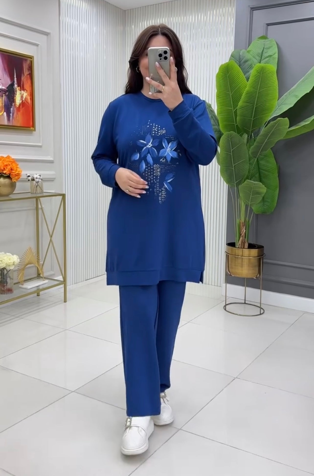 CH 478 Miswah Flowers Printed Fleece Co ord Set